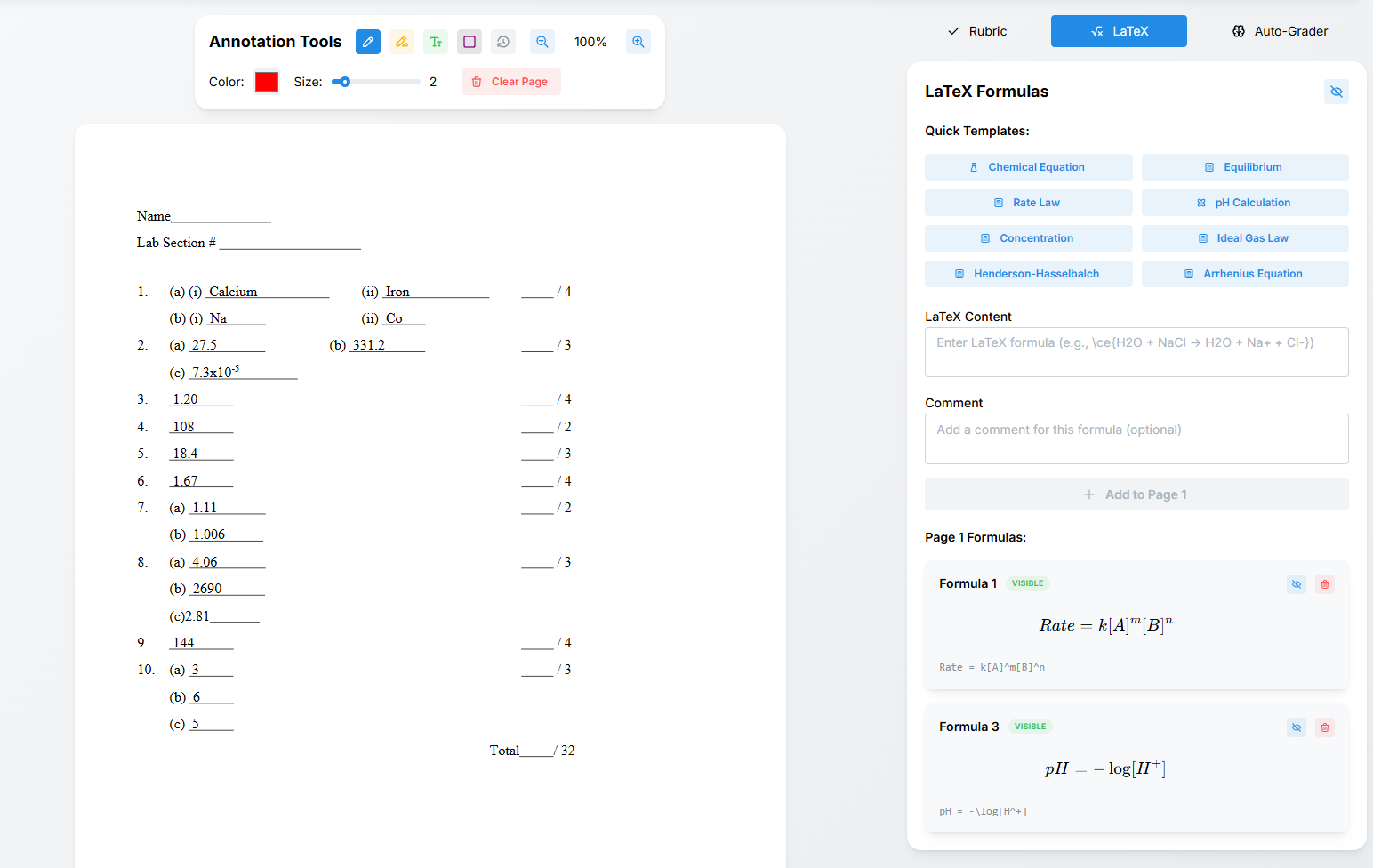 Professional Grading Interface